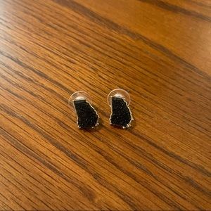 Black shimmer state of Georgia earrings